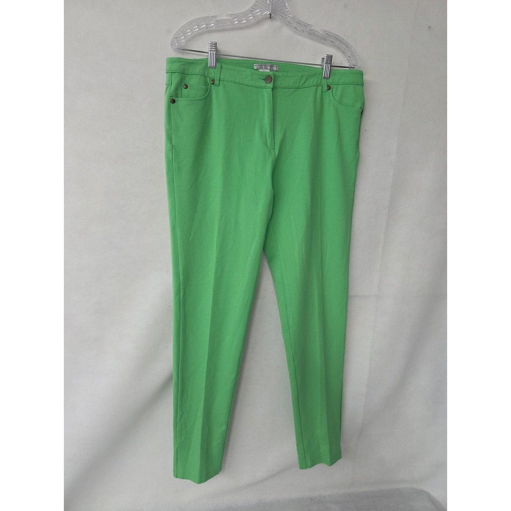Alberto Makali Womens Size 12 Green Straight Leg Stretch Trousers Pants Preppy